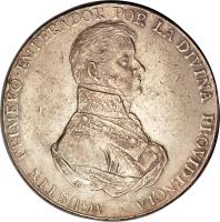 Mexico coin 8 Reales - Agustin I Iturbide - Proclamation in Mexico City (1823) obverse obverse of 8 Reales - Agustin I Iturbide - Proclamation in Mexico City (1823) coin from Mexico. Inscription: AGUSTIN PRIMERO · EMPERADOR POR LA DIVINA PROVIDENCIA ·
