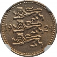 Estonia coin 1 Mark (1924) obverse obverse of 1 Mark (1924) coin with KM# 1a from Estonia. Inscription: 19 24