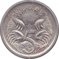 Australia coin 5 Cents - Elizabeth II (1985 - 1998) reverse reverse of 5 Cents - Elizabeth II (1985 - 1998) coin with KM# 80 from Australia. Inscription: 5 SD