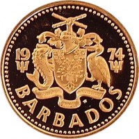 Barbados coin 1 Cent - Elizabeth II - Heavier (1973 - 1991) obverse obverse of 1 Cent - Elizabeth II - Heavier (1973 - 1991) coin with KM# 10 from Barbados. Inscription: 19 81 PRIDE AND INDUSTRY BARBADOS