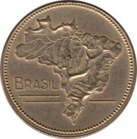 Brazil coin 5 Cruzeiros (1942 - 1943) obverse obverse of 5 Cruzeiros (1942 - 1943) coin with KM# 560 from Brazil. Inscription: BRAZIL