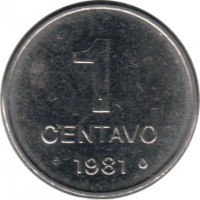 reverse of 1 Centavo - FAO: Soja (1979 - 1983) coin with KM# 589 from Brazil. Inscription: 1 CENTAVO 1981