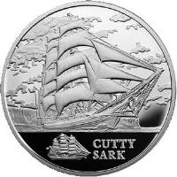 reverse of 1 Rouble - Cutty Sark (2011) coin with KM# 270 from Belarus. Inscription: CUTTY SARK