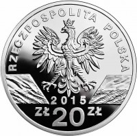 Poland coin 20 Złotych - Animals of the World: Honeybee (2015) obverse obverse of 20 Złotych - Animals of the World: Honeybee (2015) coin with Y# 940 from Poland. Inscription: RZECZPOSPOLITA POLSKA 2015 ZŁ 20 ZŁ