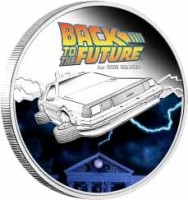 Tuvalu coin 1 Dollar - Elizabeth II - Back to the Future (2015) reverse reverse of 1 Dollar - Elizabeth II - Back to the Future (2015) coin from Tuvalu. Inscription: BACK TI THE FUTURE TM 1OZ 999 SILVER