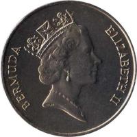 Bermuda coin 1 Dollar - Elizabeth II - World Wildlife Fund: Sea Turtle (1986) obverse obverse of 1 Dollar - Elizabeth II - World Wildlife Fund: Sea Turtle (1986) coin with KM# 49 from Bermuda. Inscription: BERMUDA<br/>ELIZABETH II