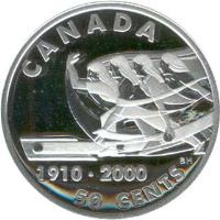 Canada coin 50 Cents - Elizabeth II - Bowling (2000) reverse reverse of 50 Cents - Elizabeth II - Bowling (2000) coin with KM# 394 from Canada. Inscription: CANADA<br/>1910-2000<br/>50 CENTS