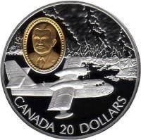 Canada coin 20 Dollars - Elizabeth II - Aviation: Canadair CL-215 Waterbomber, Paul Gagnon (1998) reverse reverse of 20 Dollars - Elizabeth II - Aviation: Canadair CL-215 Waterbomber, Paul Gagnon (1998) coin with KM# 330 from Canada. Inscription: CANADA 20 DOLLARS