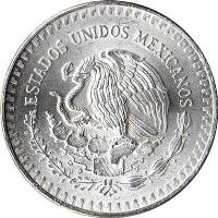 obverse of 1 Onza (1982 - 1995) coin with KM# 494 from Mexico. Inscription: ESTADOS UNIDOS MEXICANOS