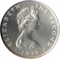 Isle of Man coin 1 New Penny - Elizabeth II - 2'nd Portrait (1975) obverse obverse of 1 New Penny - Elizabeth II - 2'nd Portrait (1975) coin with KM# 20a from Isle of Man. Inscription: ELIZABETH THE SECOND · 1975 ·