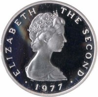 Isle of Man coin 10 Pence - Elizabeth II - 2'nd Portrait (1976 - 1979) obverse obverse of 10 Pence - Elizabeth II - 2'nd Portrait (1976 - 1979) coin with KM# 36.1a from Isle of Man. Inscription: ELIZABETH THE SECOND · 1977 ·