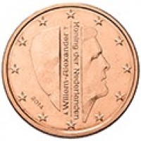 obverse of 2 Euro Cent - Willem-Alexander (2014 - 2015) coin with KM# 345 from Netherlands. Inscription: Willem-Alexander Koning der Nederlanden 2014