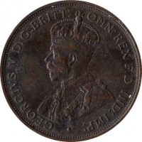 obverse of 1/12 Shilling - George V (1923 - 1926) coin with KM# 14 from Jersey. Inscription: · GEORGIVS V D.G.BRITT: OMN:REX F.D.IND:IMP: