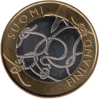 obverse of 5 Euro - Historical Provinces of Finland: Tavastia (2011) coin with KM# 161 from Finland. Inscription: SUOMI FINLAND