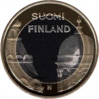 Finland coin 5 Euro - Provincial Buildings: Uusimaa, Helsinki and Uspenski Cathedral (2012) obverse obverse of 5 Euro - Provincial Buildings: Uusimaa, Helsinki and Uspenski Cathedral (2012) coin with KM# 191 from Finland. Inscription: SUOMI FINLAND N