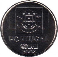 obverse of 1.5 Euro - Internaitonal Medical Care: AMI (2008) coin with KM# 828 from Portugal. Inscription: PORTUGAL AMI 2008