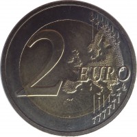 Latvia coin 2 Euro - Stork (2015) reverse reverse of 2 Euro - Stork (2015) coin with KM# 171 from Latvia. Inscription: 2 EURO LL