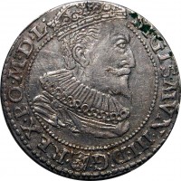 Polish–Lithuanian Commonwealth coin 6 Grossus - Sigismund III (1596 - 1599) obverse obverse of 6 Grossus - Sigismund III (1596 - 1599) coin with KM# 92 from Polish–Lithuanian Commonwealth. Inscription: SIGISMVN. III. D:G .REX. PO. M. D. L.