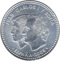 Spain coin 12 Euro - Juan Carlos I - IV Centenary of the First Edition of obverse of 12 Euro - Juan Carlos I - IV Centenary of the First Edition of