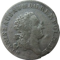 Polish–Lithuanian Commonwealth coin 4 Groschen - Stanisław II August (1766 - 1782) obverse obverse of 4 Groschen - Stanisław II August (1766 - 1782) coin with KM# 185 from Polish–Lithuanian Commonwealth. Inscription: STANISLAUS AUG D.G. REX POL. M.D.L.