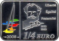 France coin 1/4 Euro - Edward Manet: The Picture reverse of 1/4 Euro - Edward Manet: The Picture