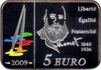 reverse of 5 Euro - Claude Monet: 