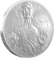 reverse of 2 Dollars - Elizabeth II - Star Wars Classic: Han Solo (2016) coin from Niue. Inscription: 1 OZ FINE SILVER C & TM LUCASFILM LTD.