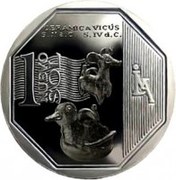 Peru coin 1 Nuevo Sol - Wealth and Pride of Peru: Vicus Ceramic (2015) reverse reverse of 1 Nuevo Sol - Wealth and Pride of Peru: Vicus Ceramic (2015) coin with KM# 394 from Peru. Inscription: CERÁMICA VICÚS S. II a. C. S. IV d. C. 1 NUEVO SOL