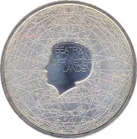 obverse of 5 Euro - Beatrix - 400 Years of Dutch-Australian relations (2006) coin with KM# 255 from Netherlands. Inscription: BEATRIX KONINGIN DER NEDER LANDEN