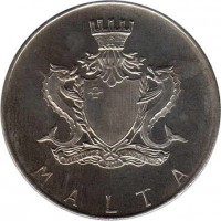 Malta coin 2 Liri - Giovanni Francesco Abela (1974) obverse obverse of 2 Liri - Giovanni Francesco Abela (1974) coin with KM# 24 from Malta. Inscription: MALTA