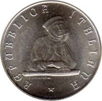Italy coin 200 Lire - 900th Anniversary of the University of Bolonga (1988) obverse obverse of 200 Lire - 900th Anniversary of the University of Bolonga (1988) coin with KM# 128 from Italy. Inscription: REPUBLICA ITALIANA