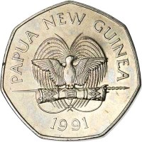 obverse of 50 Toea - 9th South Pacific Games (1991) coin with KM# 31 from Papua New Guinea. Inscription: PAPUA NEW GUINEA 1991