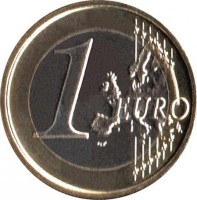 reverse of 1 Euro - Albert II - 2'nd Map; 2'nd Type; 2'nd Portrait (2008) coin with KM# 280 from Belgium. Inscription: 1 EURO LL
