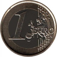 reverse of 1 Euro - Albert II - 2'nd Map; 1'nd Type; 1'nd Portrait (2007) coin with KM# 245 from Belgium. Inscription: 1 EURO LL