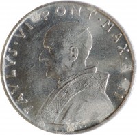 obverse of 10 Lire - Paul VI (1963 - 1965) coin with KM# 79 from Vatican City. Inscription: PAVLVS · VI · PONT · MAX · A · III