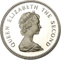 obverse of 10 Cents - Elizabeth II - 2'nd Portrait (1976 - 1985) coin with KM# 4 from Tuvalu. Inscription: QUEEN ELIZABETH THE SECOND