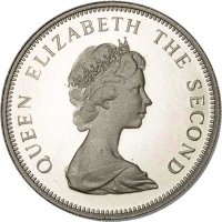 obverse of 20 Cents - Elizabeth II - 2'nd Portrait (1976 - 1985) coin with KM# 5 from Tuvalu. Inscription: QUEEN ELIZABETH THE SECOND
