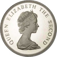 Tuvalu coin 20 Cents - Elizabeth II - 2'nd Portrait (1976 - 1985) obverse obverse of 20 Cents - Elizabeth II - 2'nd Portrait (1976 - 1985) coin with KM# 5 from Tuvalu. Inscription: QUEEN ELIZABETH THE SECOND