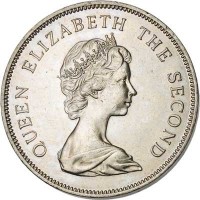 Tuvalu coin 50 Cents - Elizabeth II - 2'nd Portrait (1976 - 1985) obverse obverse of 50 Cents - Elizabeth II - 2'nd Portrait (1976 - 1985) coin with KM# 6 from Tuvalu. Inscription: QUEEN ELIZABETH THE SECOND