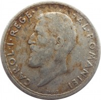 obverse of 50 Bani - Carol I (1910 - 1914) coin with KM# 41 from Romania. Inscription: CAROL · I · REGE · · AL · ROMANIEI TASSET