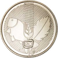 reverse of 20 Forint - 40th Anniversary of FAO (1985) coin with KM# 653 from Hungary.