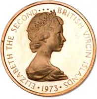 British Virgin Islands coin 1 Cent - Elizabeth II - 2'nd Portrait (1973 - 1984) obverse obverse of 1 Cent - Elizabeth II - 2'nd Portrait (1973 - 1984) coin with KM# 1 from British Virgin Islands. Inscription: ELIZABETH THE SECOND · · · BRITISH VIRGIN ISLANDS · 1973 ·