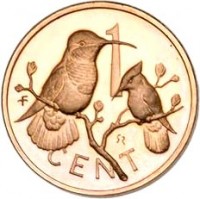 British Virgin Islands coin 1 Cent - Elizabeth II - 2'nd Portrait (1973 - 1984) reverse reverse of 1 Cent - Elizabeth II - 2'nd Portrait (1973 - 1984) coin with KM# 1 from British Virgin Islands. Inscription: 1 CENT