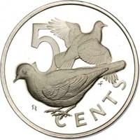 British Virgin Islands coin 5 Cents - Elizabeth II - 2'nd Portrait (1973 - 1984) reverse reverse of 5 Cents - Elizabeth II - 2'nd Portrait (1973 - 1984) coin with KM# 2 from British Virgin Islands. Inscription: 5 CENTS
