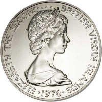 British Virgin Islands coin 1 Dollar - Elizabeth II - 2'nd Portrait (1974 - 1983) obverse obverse of 1 Dollar - Elizabeth II - 2'nd Portrait (1974 - 1983) coin with KM# 6 from British Virgin Islands. Inscription: ELIZABETH THE SECOND · · · BRITISH VIRGIN ISLANDS · 1976 ·
