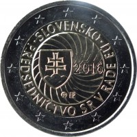 Slovakia coin 2 Euro - Slovak Presidency of the Council of the European Union (2016) obverse obverse of 2 Euro - Slovak Presidency of the Council of the European Union (2016) coin from Slovakia. Inscription: SLOVENSKO 2016 PREDSEDNÍCTVO SR V RADE EÚ