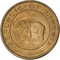 Liberia coin 2 Cents (1937) obverse obverse of 2 Cents (1937) coin with KM# 12 from Liberia. Inscription: REPUBLIC OF LIBERIA *