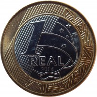 Brazil coin 1 Real - Olympic Games Rio 2016: Golf (2014) reverse reverse of 1 Real - Olympic Games Rio 2016: Golf (2014) coin with KM# 690 from Brazil. Inscription: 1 REAL 2014