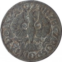 Poland coin 10 Groszy - WWII German Occupation (1941 - 1944) obverse obverse of 10 Groszy - WWII German Occupation (1941 - 1944) coin with Y# 36 from Poland. Inscription: 1923 RZECZPOSPOLITA POLSKA