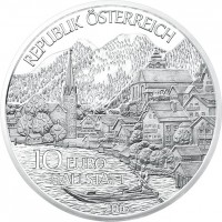 Austria coin 10 Euro - Oberösterreich (2016) obverse obverse of 10 Euro - Oberösterreich (2016) coin with KM# 3255a from Austria. Inscription: REPUBLIK ÖSTERREICH 10 EURO HALLSTATT 2016